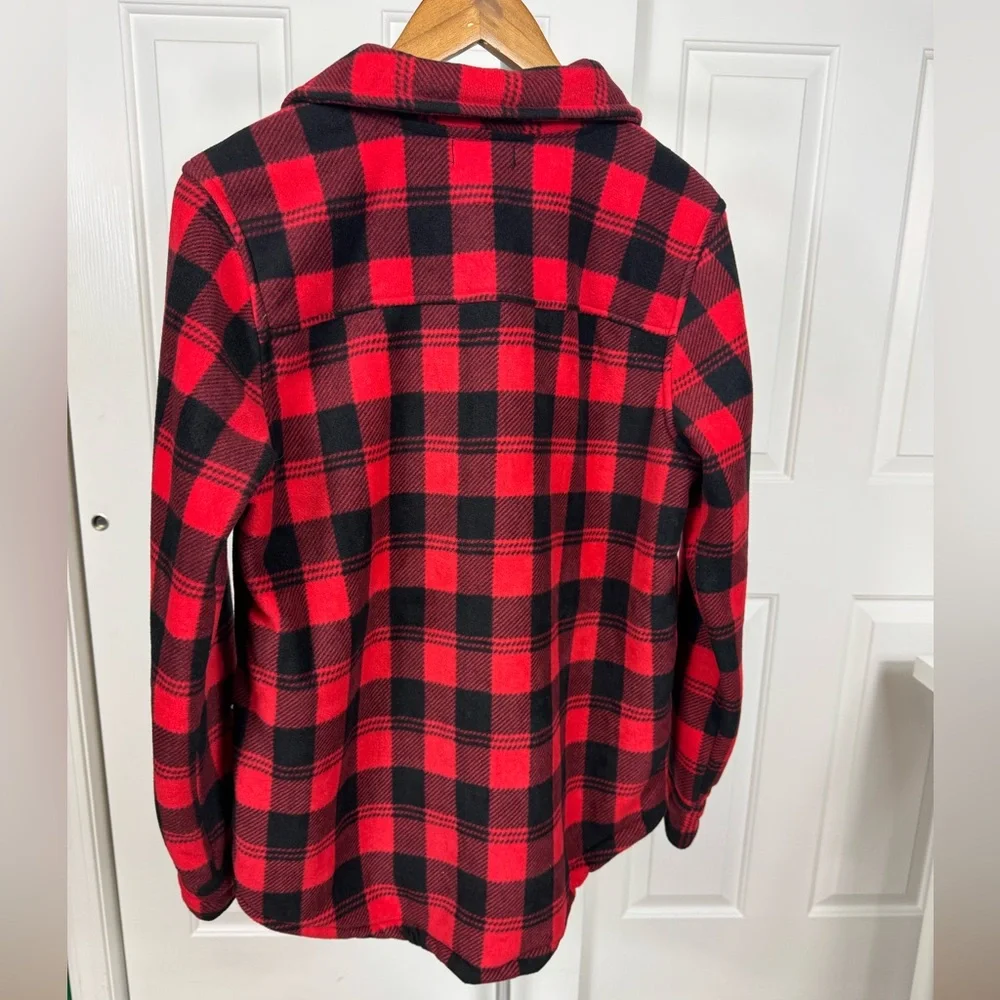 Steve Madden Buffalo Fleece Jacket - Red/White Plaid - Women’s Size Large‎ - Picture 4 of 6